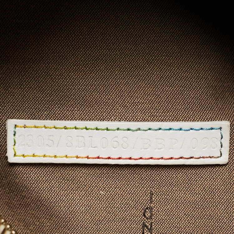 Pre Owned Fendi Multicolor Zucchino Coated Canvas and Leather Small Forever Bauletto Bag