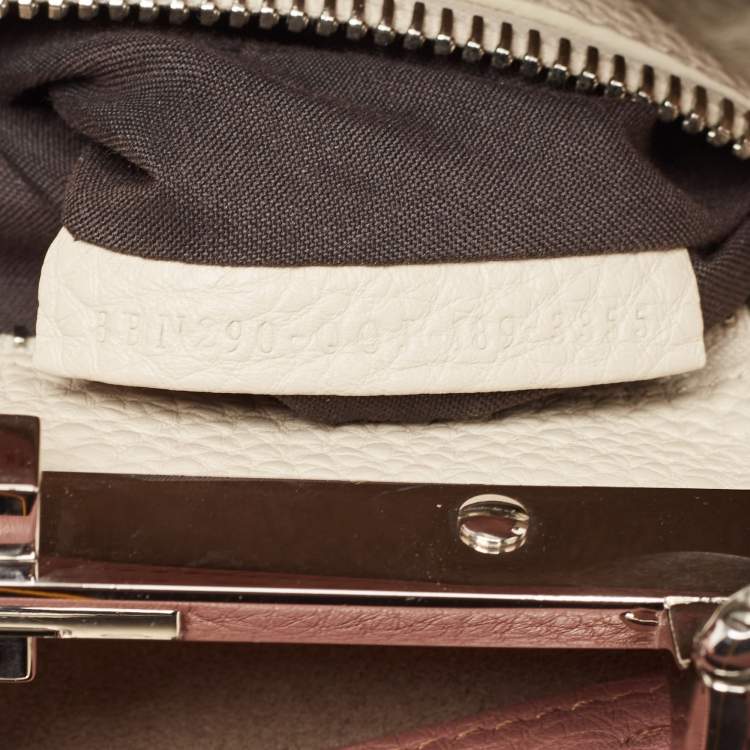Pre Owned Fendi Old Rose Leather Medium Peekaboo Top Handle Bag