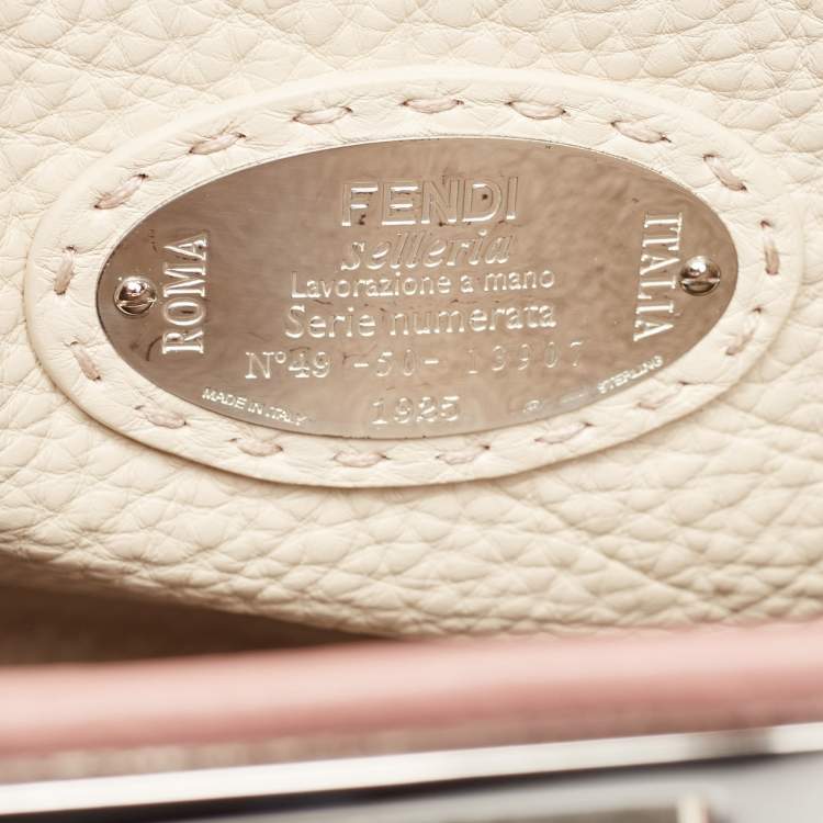 Pre Owned Fendi Old Rose Leather Medium Peekaboo Top Handle Bag