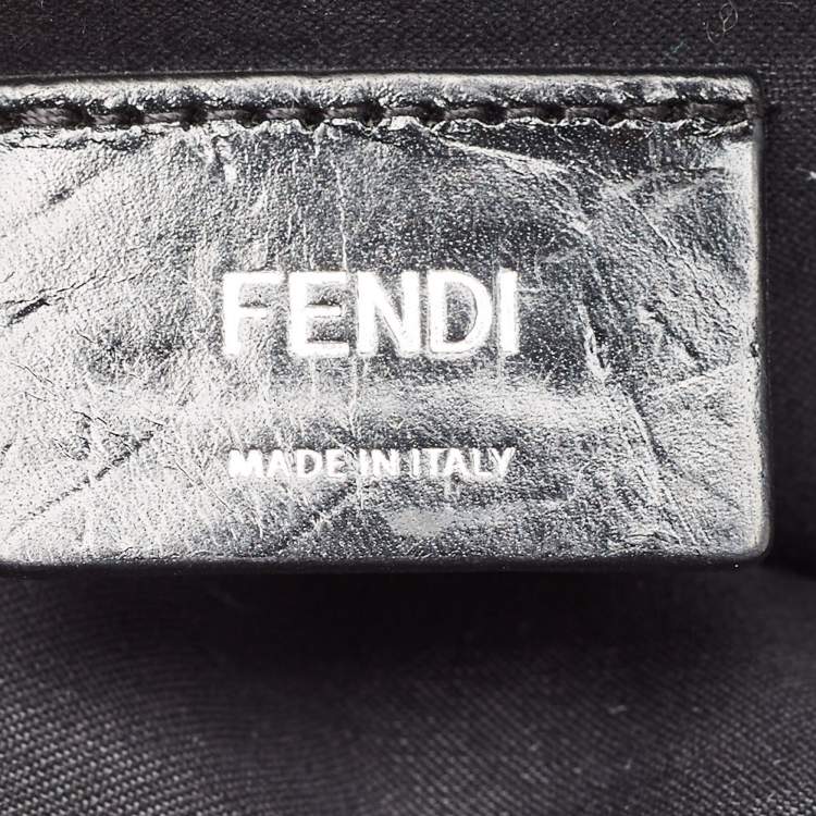 Pre Owned Fendi Black Shearling and Leather Monster Backpack