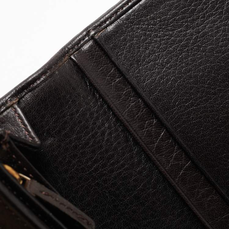 Pre Owned Fendi Tobacco Zucca Canvas and Leather FF Flap Continental Wallet