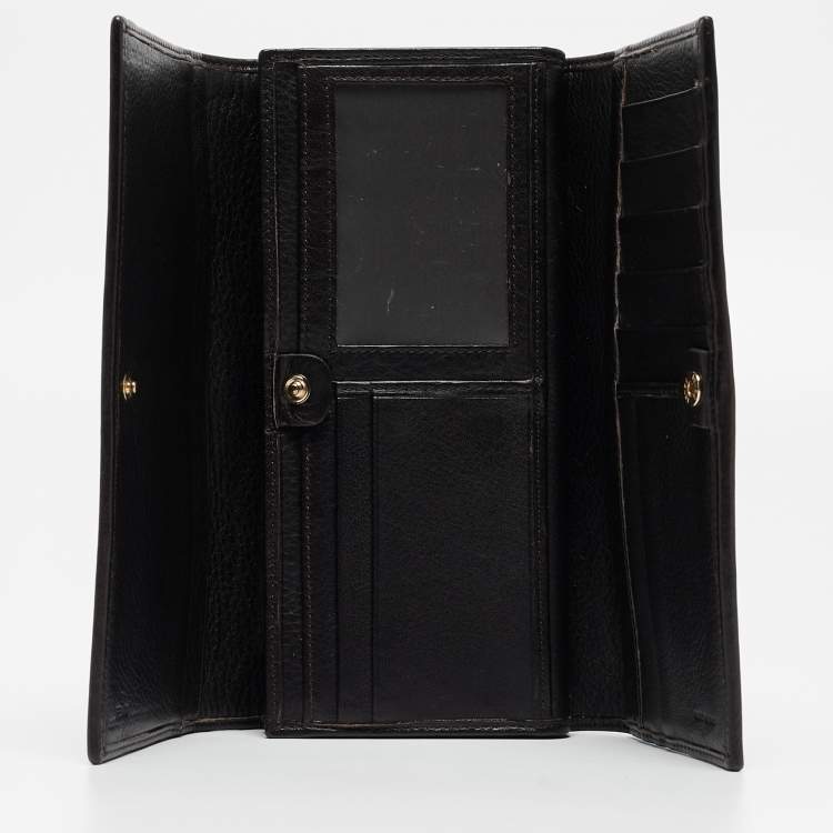 Pre Owned Fendi Tobacco Zucca Canvas and Leather FF Flap Continental Wallet
