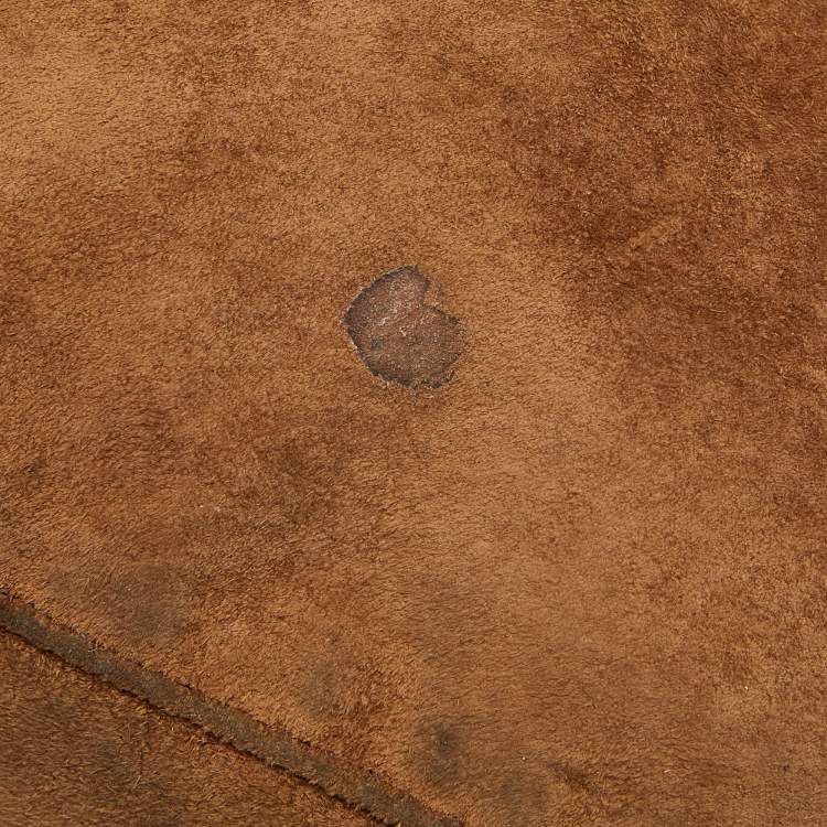 Pre Owned Fendi Brown Suede and Leather Front Pocket Hobo