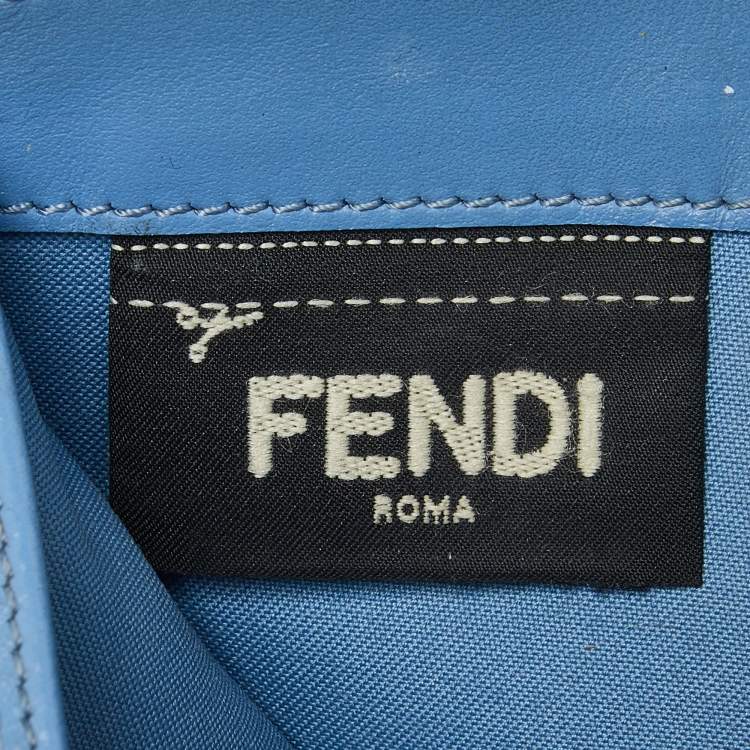 Pre Owned Fendi Grey Leather Trifold Compact Wallet