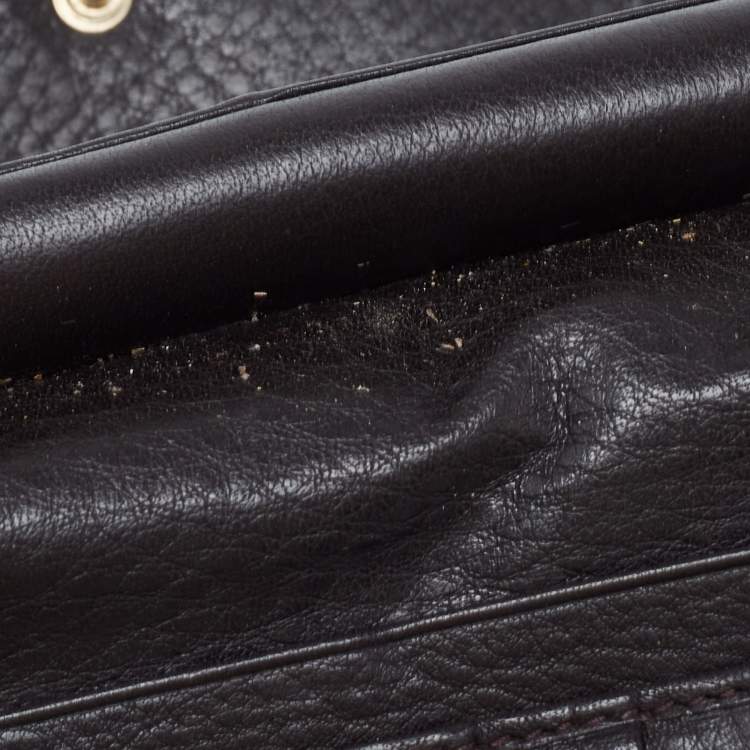 Pre Owned Fendi Dark Brown/Tobacco Zucca Canvas and Leather Trifold Continental Wallet