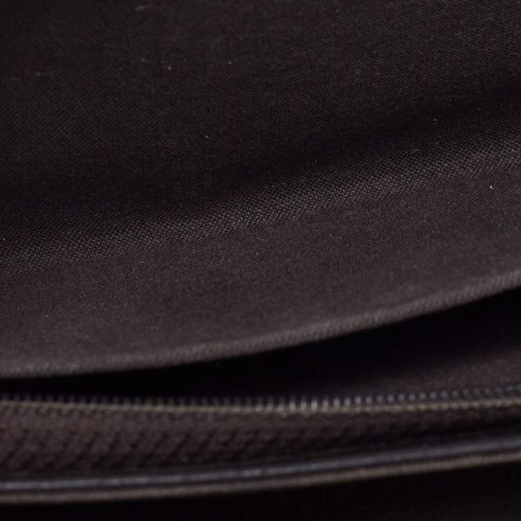 Pre Owned Fendi Dark Brown/Tobacco Zucca Canvas and Leather Trifold Continental Wallet