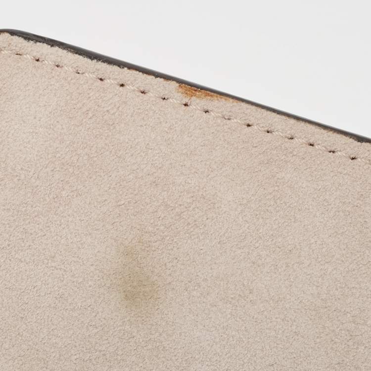 Pre Owned Fendi Taupe Leather Mini Kan I Shoulder Bag