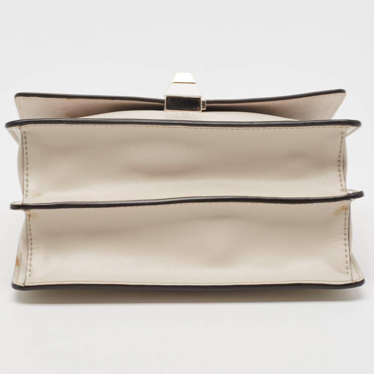 Pre Owned Fendi Taupe Leather Mini Kan I Shoulder Bag