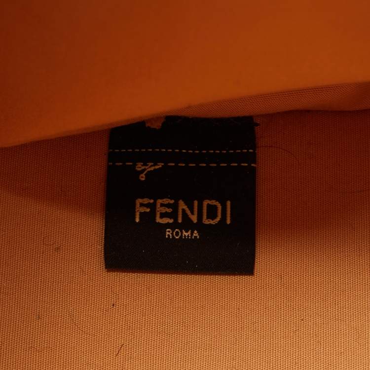 Pre Owned Fendi Off White Canvas and Leather Medium Sunshine Tote
