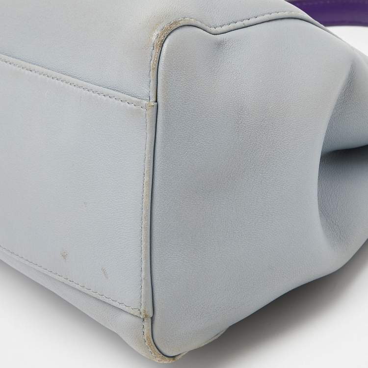 مملوكة مسبقًا Fendi Blue/Purple Leather Mini Peekaboo Top Handle Bag