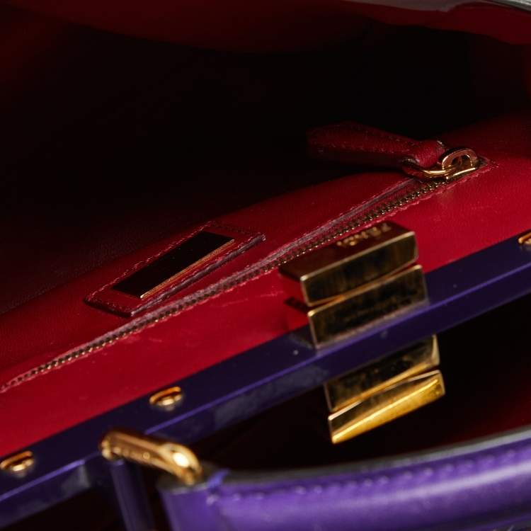 مملوكة مسبقًا Fendi Blue/Purple Leather Mini Peekaboo Top Handle Bag