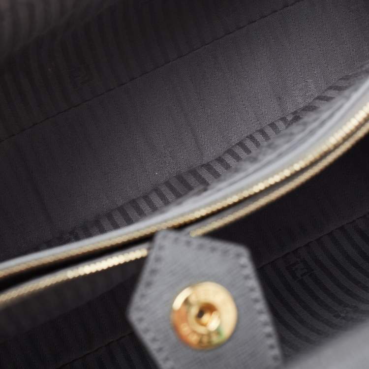 Pre Owned Fendi Grey Leather Mini 2Jours Tote