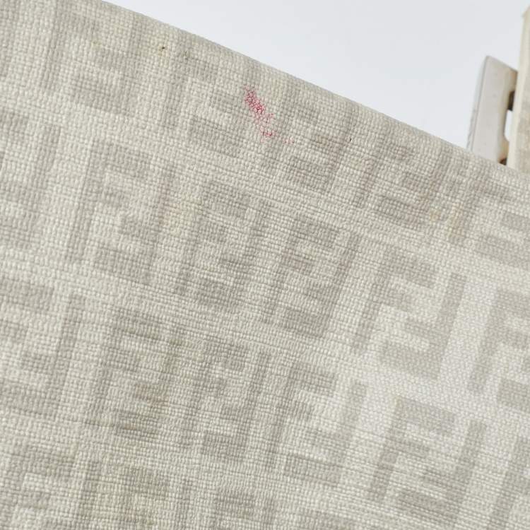 Pre Owned Fendi Off White Zucchino Coated Canvas Mama Forever Shoulder Bag