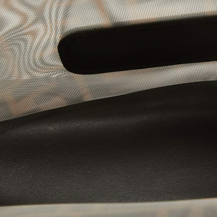 Pre Owned Fendi Black/Brown FF Mesh and Leather Kan I Shoulder Bag
