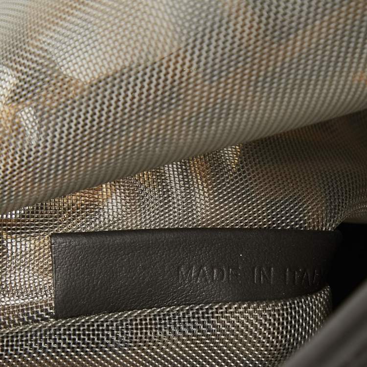 Pre Owned Fendi Black/Brown FF Mesh and Leather Kan I Shoulder Bag