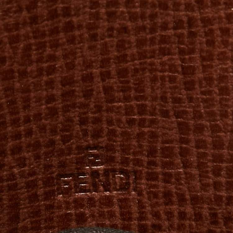 Pre Owned Fendi Tobacco Zucca Coated Canvas Zip Around Wallet