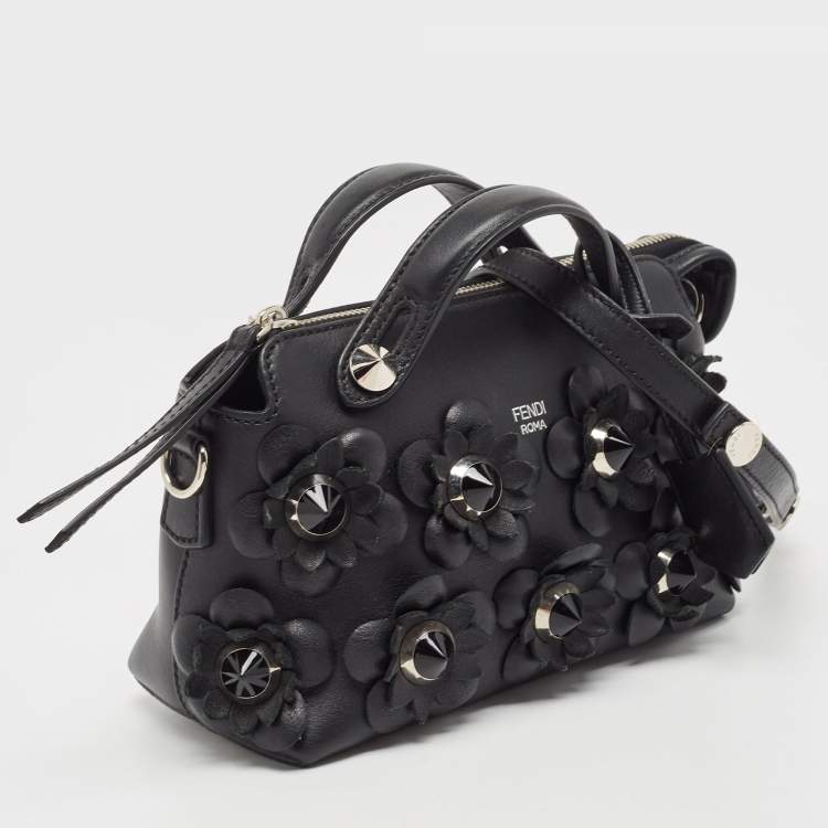 Pre Owned Fendi Black Leather Micro By The Way Crossbody Bag