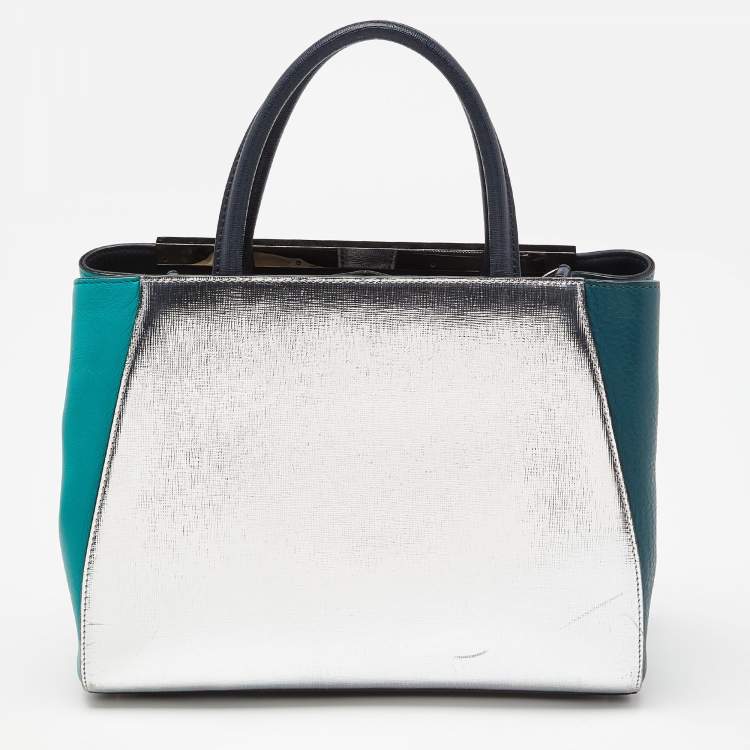 Pre Owned Fendi Multicolor Leather Mini Geometric 2jours Tote