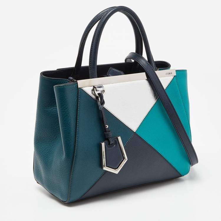 Pre Owned Fendi Multicolor Leather Mini Geometric 2jours Tote