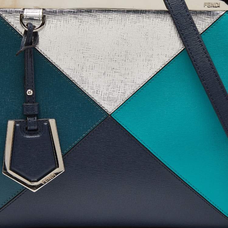 Pre Owned Fendi Multicolor Leather Mini Geometric 2jours Tote