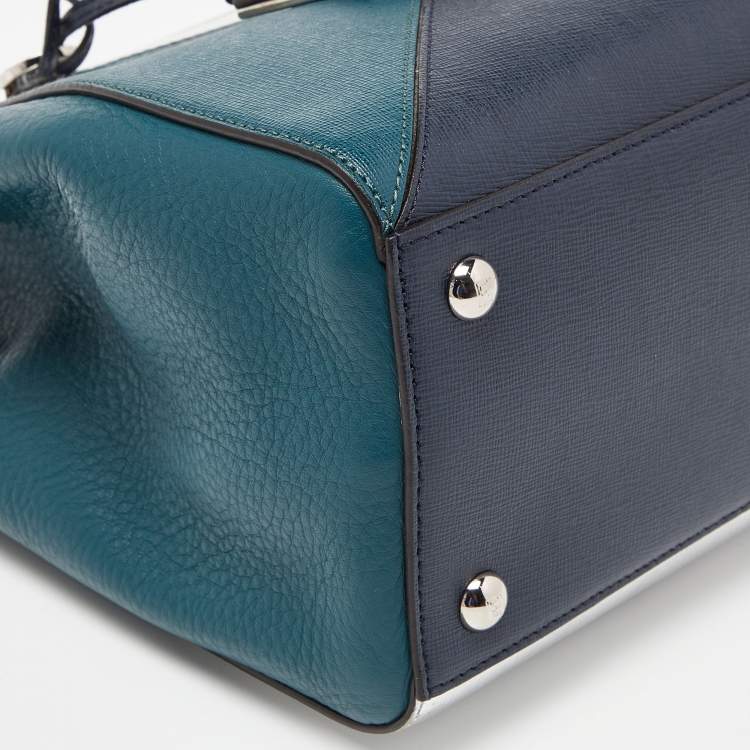Pre Owned Fendi Multicolor Leather Mini Geometric 2jours Tote