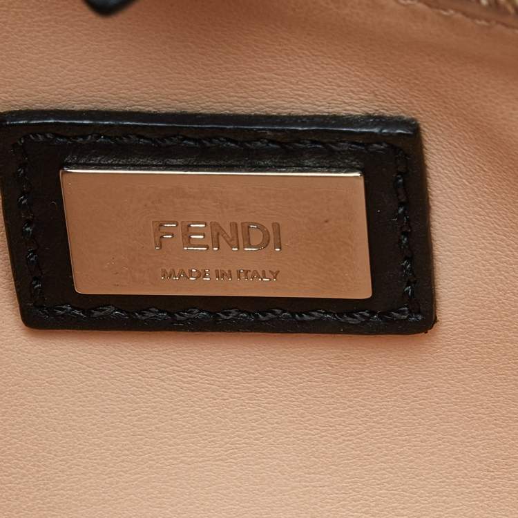 Pre Owned Fendi Black Leather Mini Monster Eye 2Jours Tote 