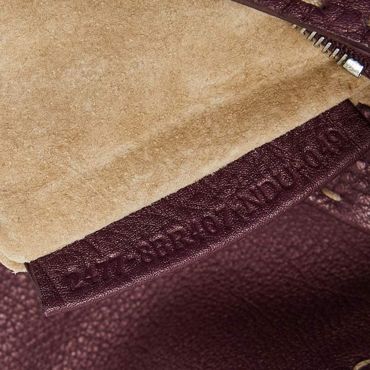 Pre Owned Fendi Burgundy Selleria Leather Baguette Bag