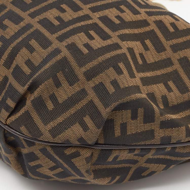 Pre Owned Fendi Tobacco Zucca Canvas and Leather Chef Chain Hobo