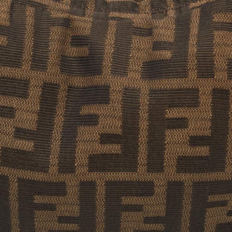 Pre Owned Fendi Tobacco Zucca Canvas and Leather Chef Chain Hobo