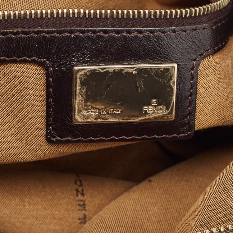 Pre Owned Fendi Tobacco Zucca Canvas and Leather Chef Chain Hobo