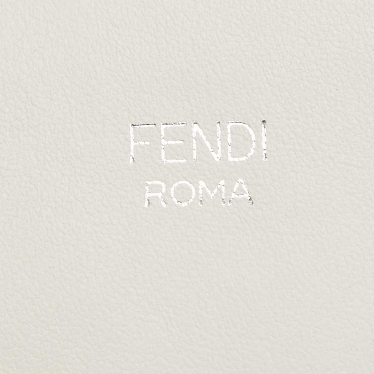 مملوكة مسبقًا Fendi White/Black Leather and Velvet FF Runaway Top Handle Bag