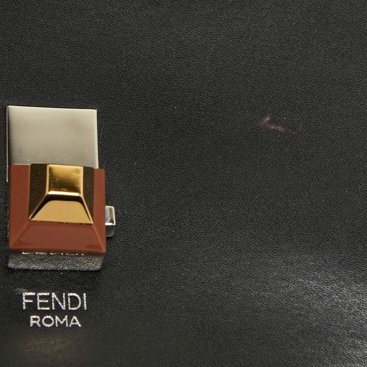 Pre Owned Fendi Multicolor Leather and Python Small Scalloped Kan I Shoulder Bag