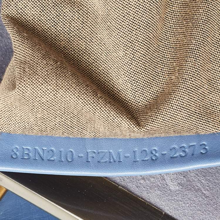 Pre Owned Fendi Blue Leather Large Peekaboo Top Handle Bag