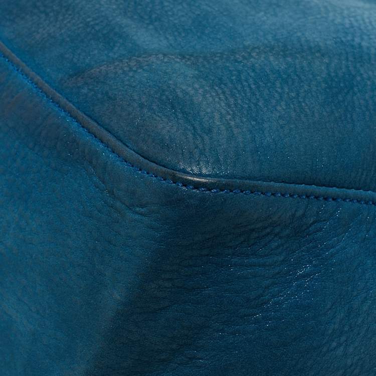 Pre Owned Fendi Blue Iridescent Leather Large Mama Forever Flap Shoulder Bag