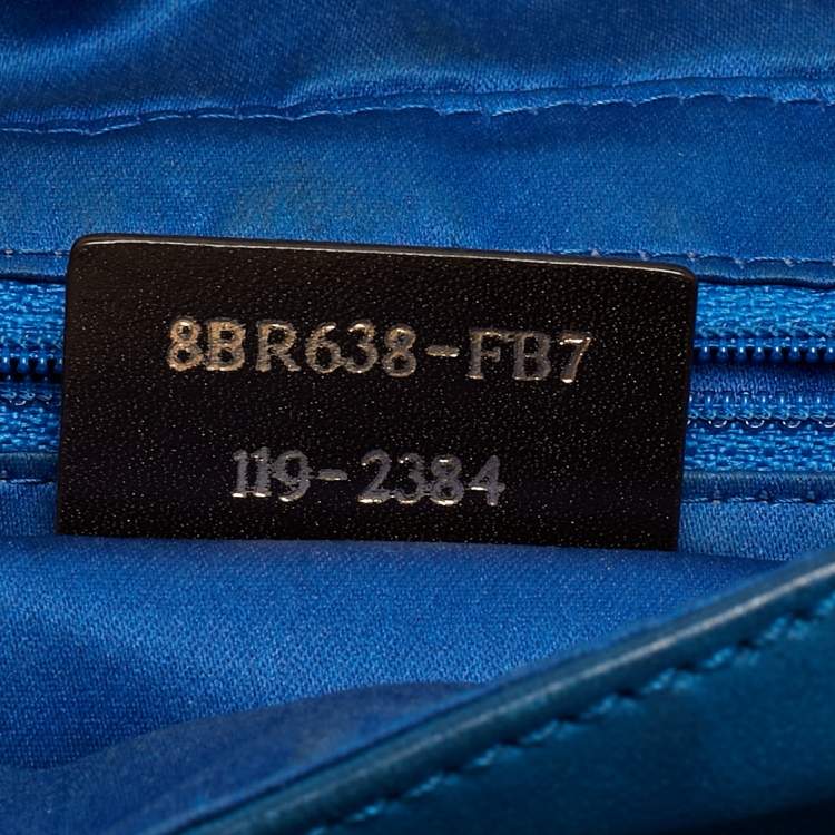 Pre Owned Fendi Blue Iridescent Leather Large Mama Forever Flap Shoulder Bag