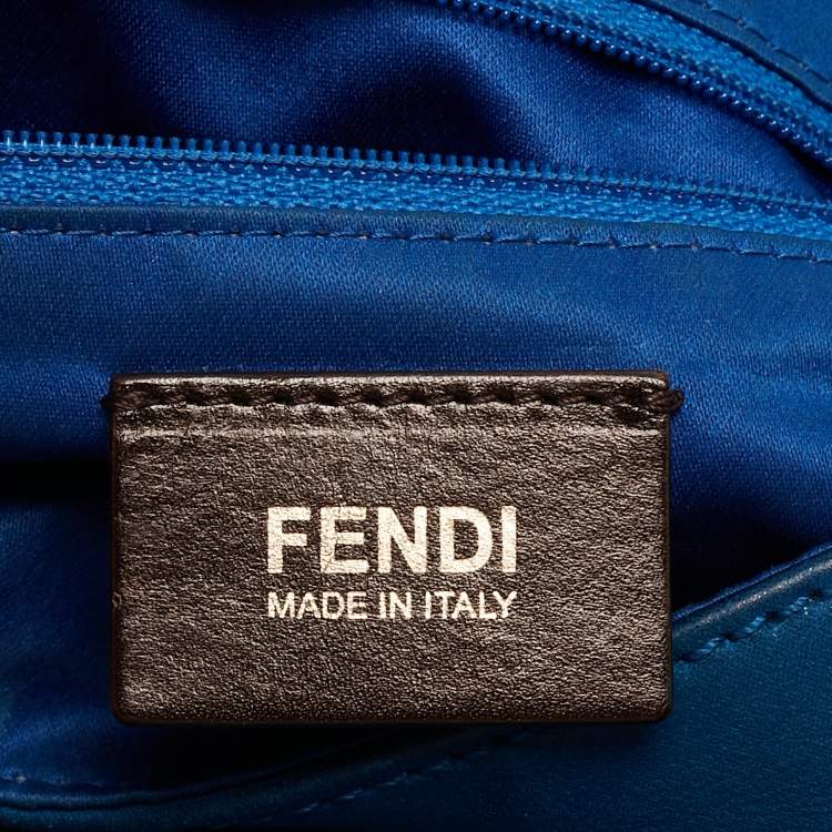 Pre Owned Fendi Blue Iridescent Leather Large Mama Forever Flap Shoulder Bag