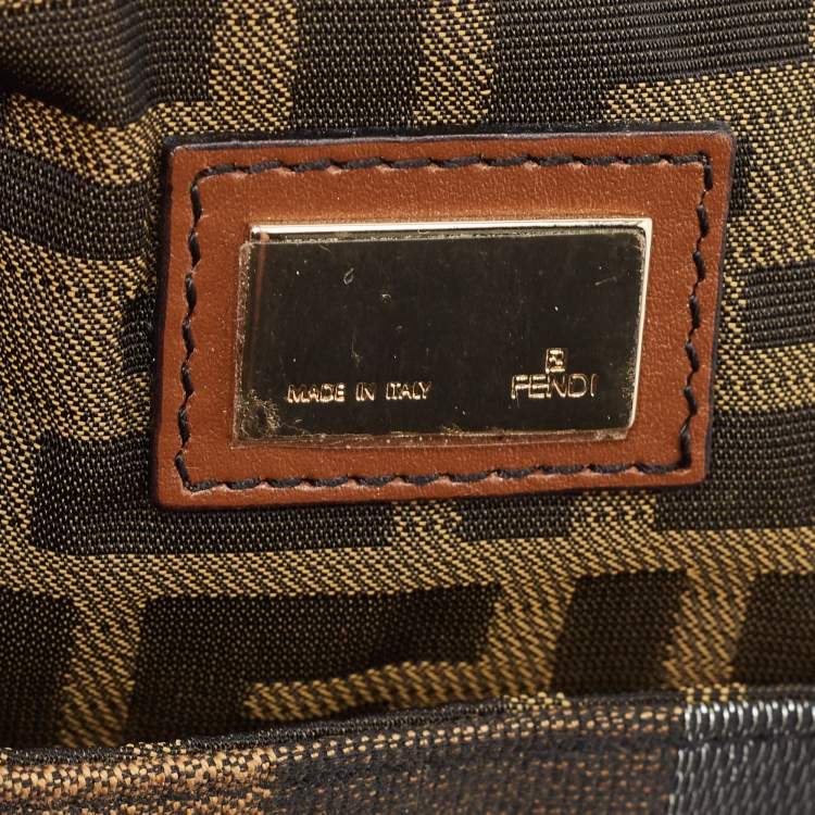 مملوكة مسبقًا Fendi Multicolor Striped Fabric and Leather Limited Edition Chef Flap Bag
