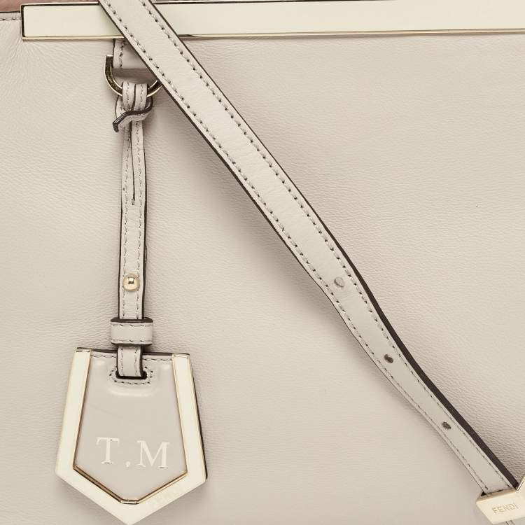 Pre Owned Fendi Grey Leather Small 2Jours Tote