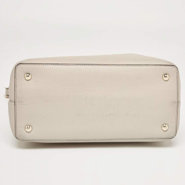 Pre Owned Fendi Grey Leather Small 2Jours Tote