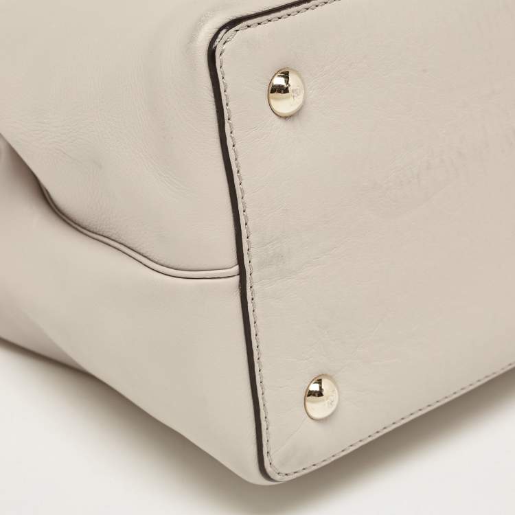 Pre Owned Fendi Grey Leather Small 2Jours Tote
