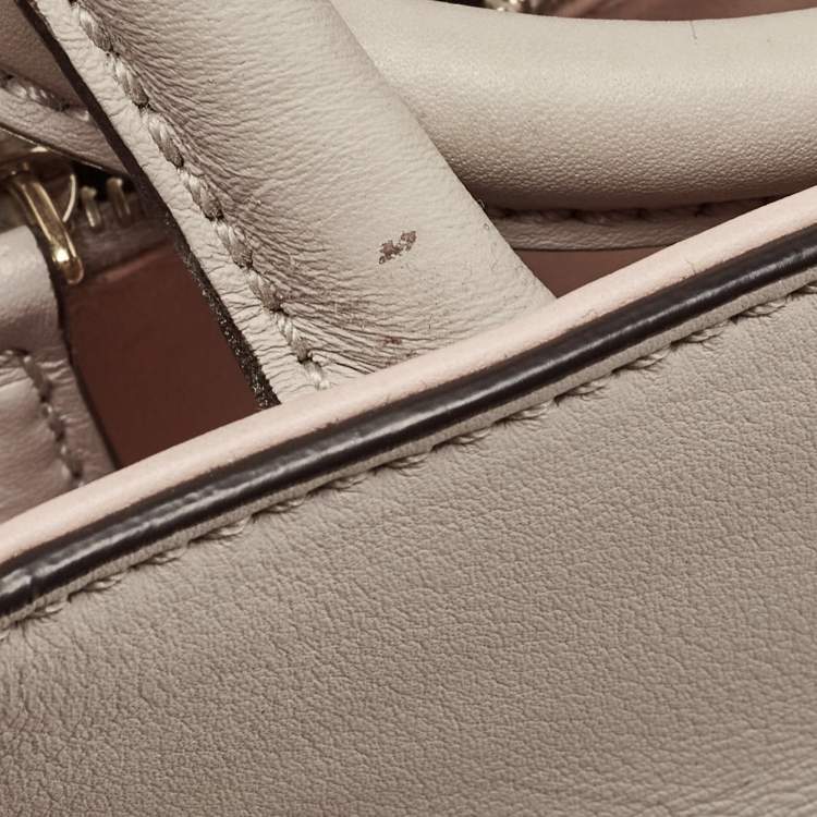 Pre Owned Fendi Grey Leather Small 2Jours Tote