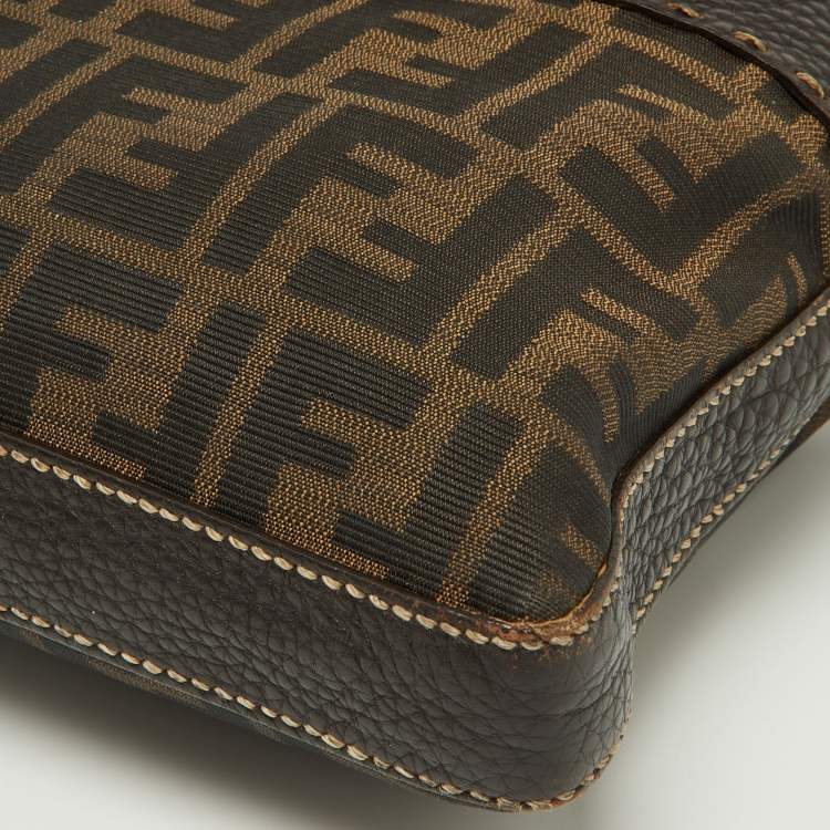 Pre Owned Fendi Tobacco Zucca Canvas and Leather Selleria Messenger Bag