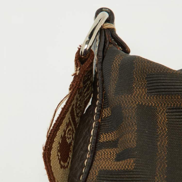Pre Owned Fendi Tobacco Zucca Canvas and Leather Selleria Messenger Bag