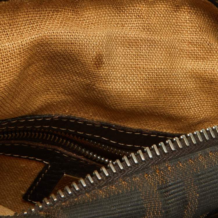 Pre Owned Fendi Tobacco Zucca Canvas and Leather Selleria Messenger Bag
