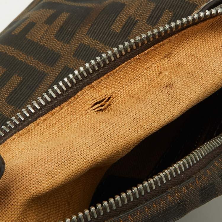 Pre Owned Fendi Tobacco Zucca Canvas and Leather Selleria Messenger Bag