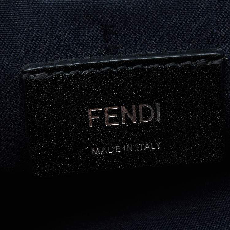 Pre Owned Fendi Navy Blue/Red Leather Petite Sac 2jours Tote