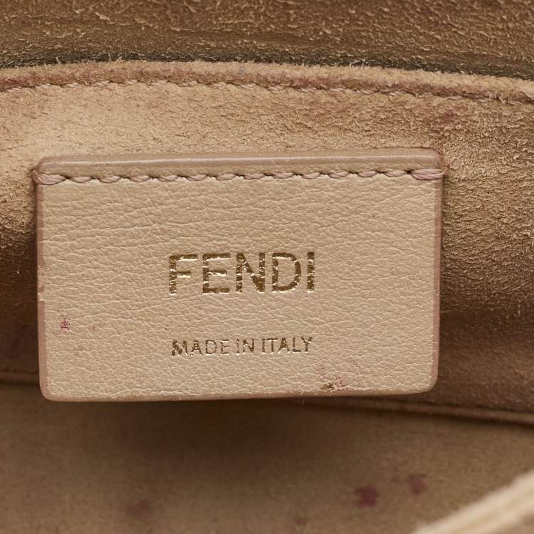 Pre Owned Fendi Black/Brown Zucca Embossed Leather Small Kan U Shoulder Bag