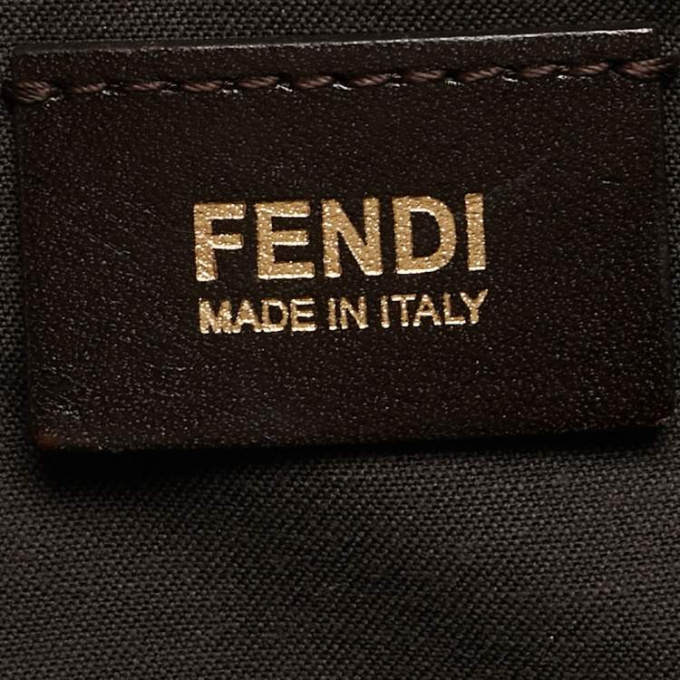 Pre Owned Fendi Tobacco Zucca Canvas and Leather Maxi Baguette Flap Shoulder Bag