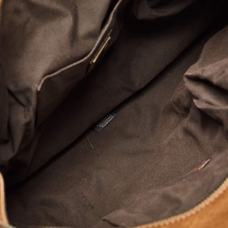Pre Owned Fendi Brown Pleated Leather Hobo