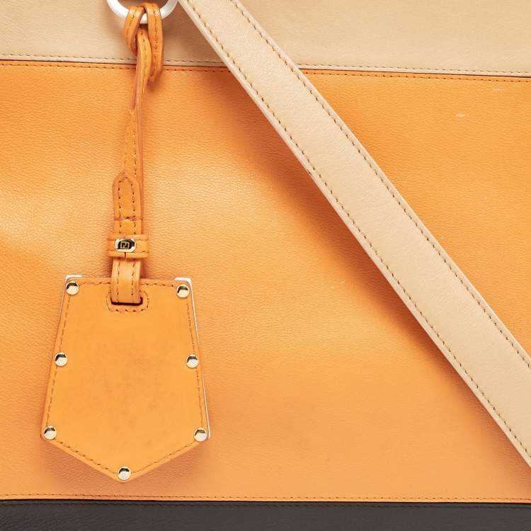 Pre Owned Fendi Multicolor Leather Medium Colorblock 2Jours Tote